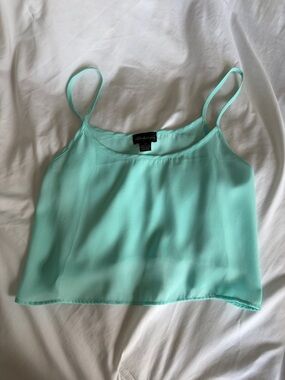 Cropped Mint Spaghetti Strap Tank Top